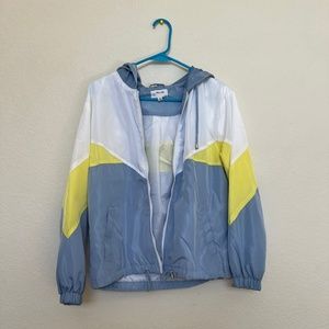 80s/90s Colorful (Blue, Yellow, White) Lightweight Windbreaker